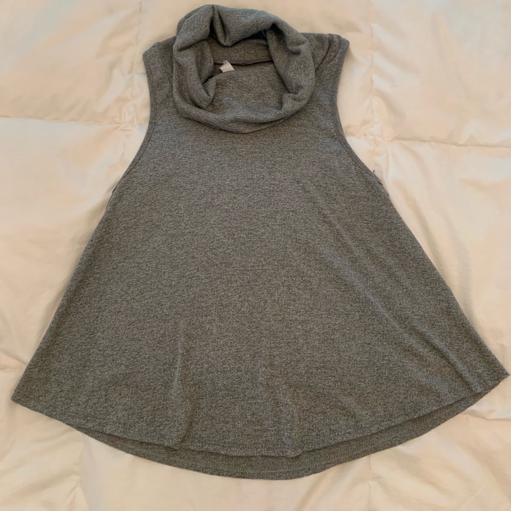 Gray Turtle Neck Tank Top